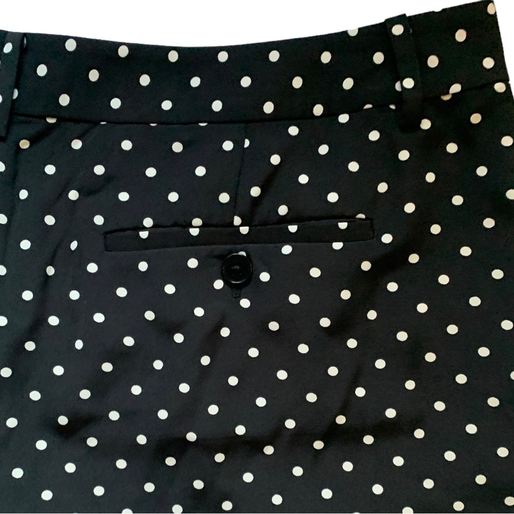 LAUREN RALPH LAUREN Polka Dot Pleated Dress Short | Black & White | Size 16 - Picture 4 of 7